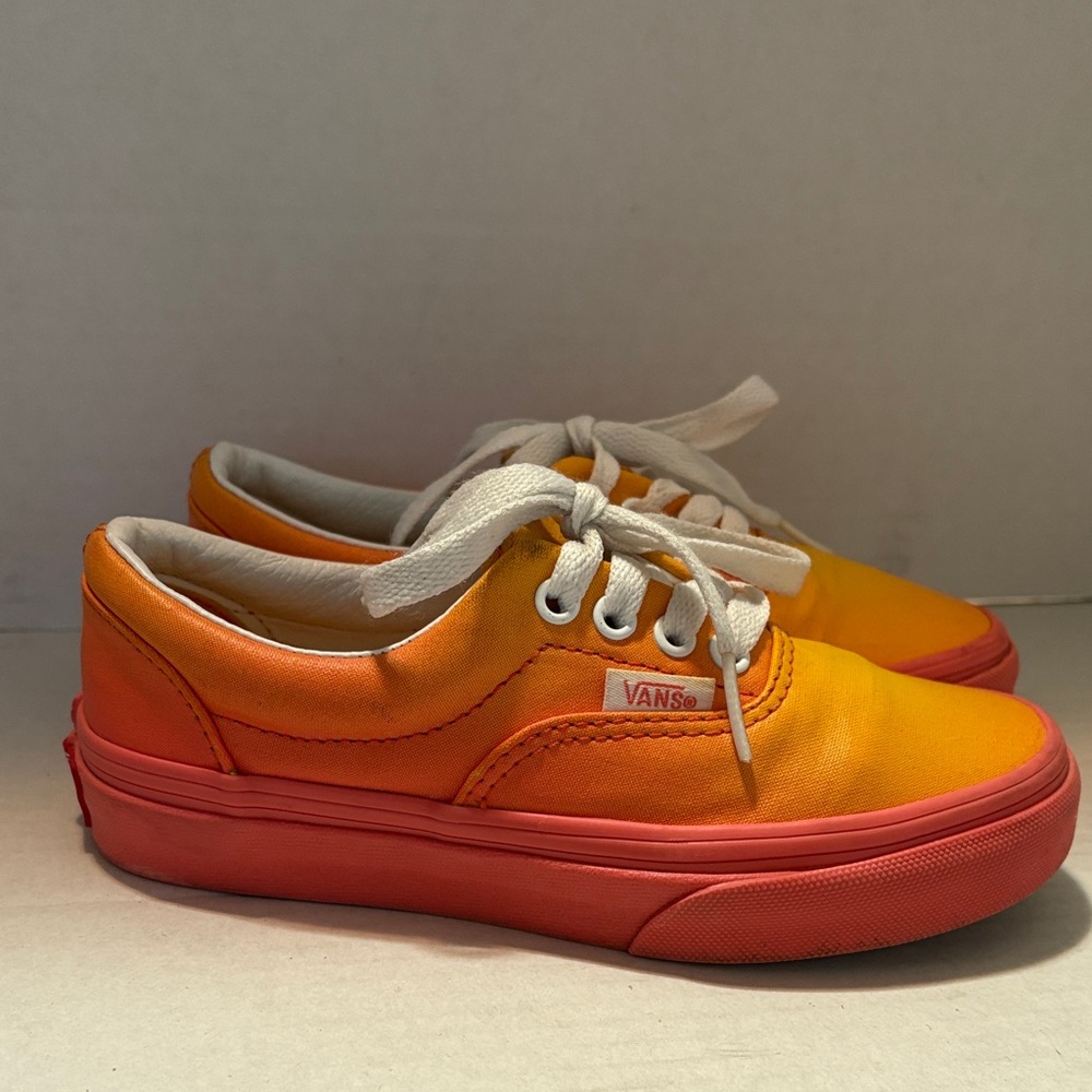 Vans Kids Low-Top Gradient Orange and Yellow Canvas Sneakers